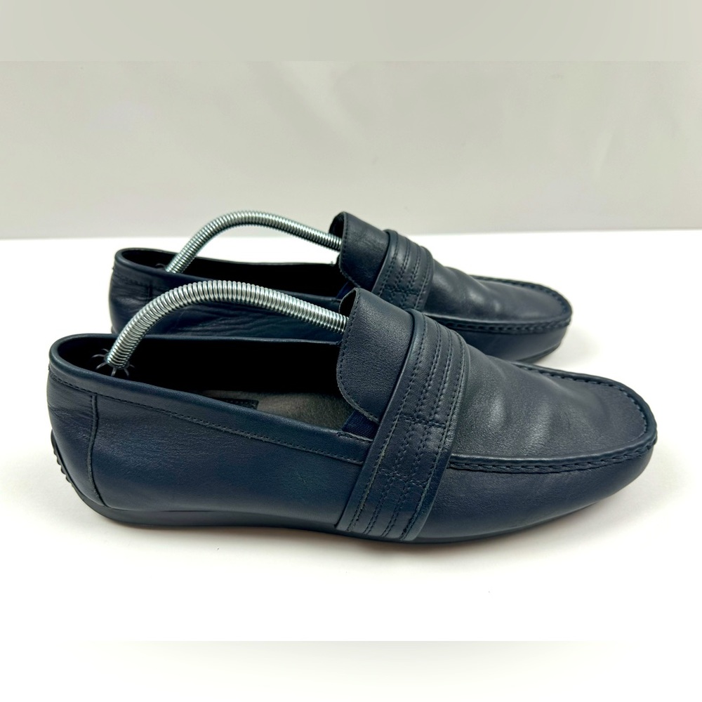 Zanzara Men's Van Eyck Blue Soft Leather Loafers Shoes Size 11